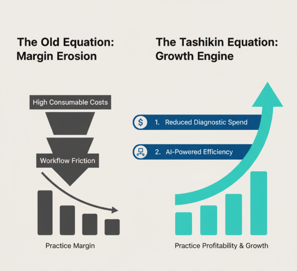 Visualização abstrata de um processo de divisão celular.
