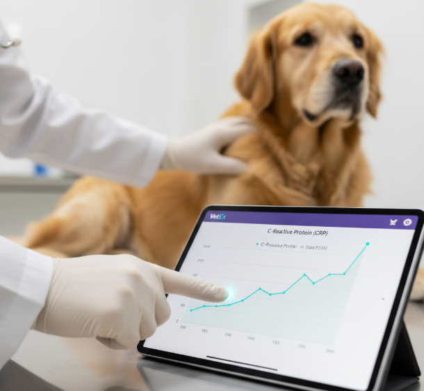 En abstrakt visualisering av inflammatoriska markörer i blodomloppet.