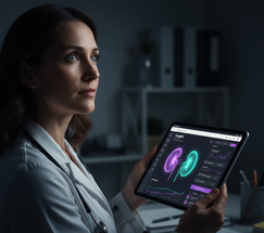 Ilustrações lado a lado de um pâncreas e um rim.